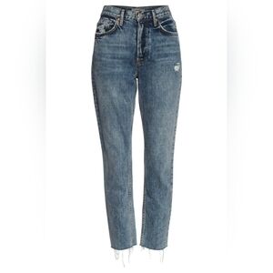 GRLFRND Jeans High Rise Skinny Raw Hem Women 27 Blue Stretch Denim Classic NEW